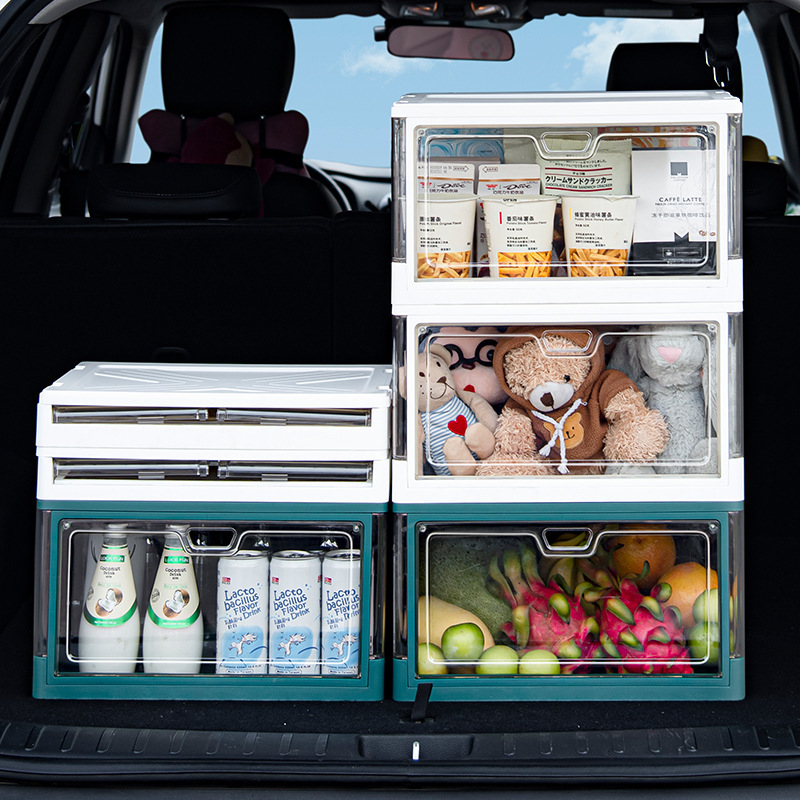 Органайзер за багажника на автомобил, PP пластмаса, 20–30 л капацитет, сгъваем, капак, който се отваря