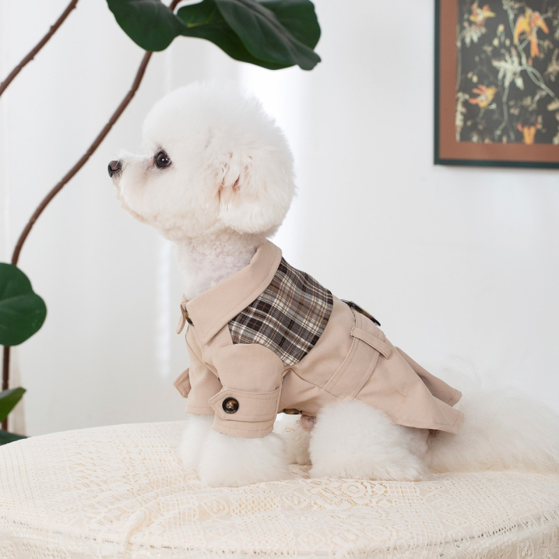 Pasji trench kaput s remenom - britanski stil, poliester, unisex odjeća za kućne ljubimce