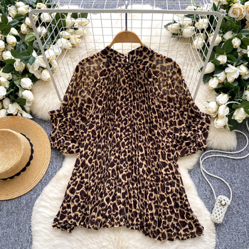 Chiffon anyagú ing, rövid ujjú, ultrakrövid hossz (≤40 cm), királyi hölgy stílus