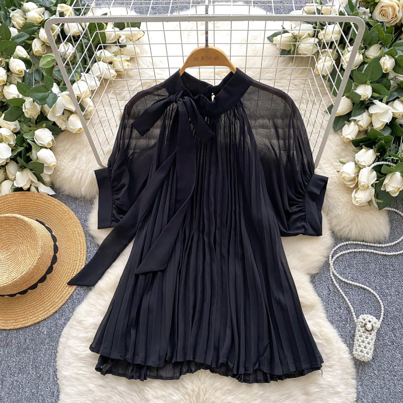 Chiffon anyagú ing, rövid ujjú, ultrakrövid hossz (≤40 cm), királyi hölgy stílus