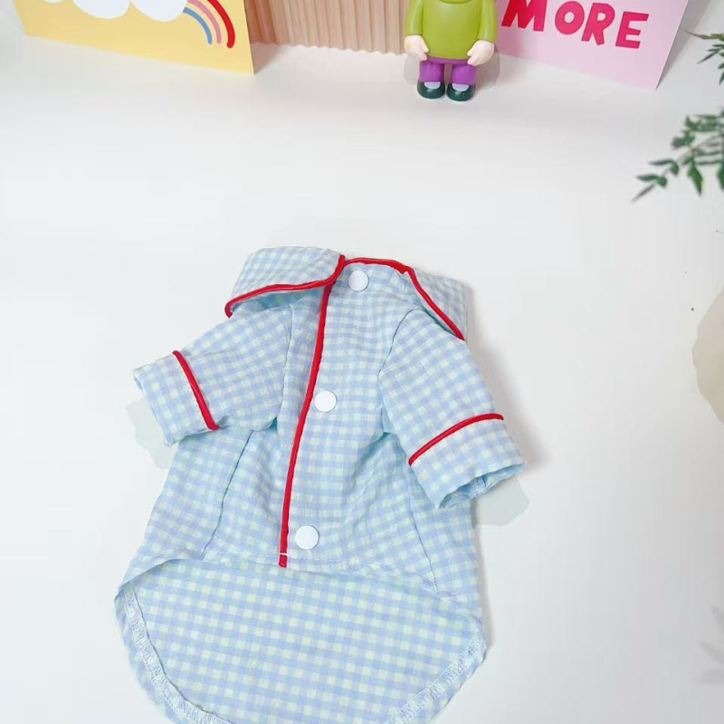 Majica za kućne ljubimce, ležerni stil, poliester, univerzalni kroj, klasični karirani uzorak