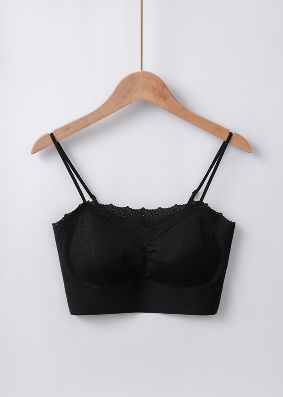 Bandeau grudnjak od čipke, bez ramena, bez šavova, prozračan, 3/4 košarice