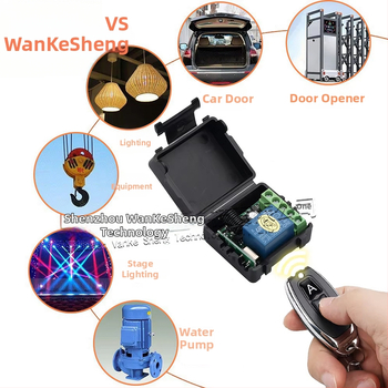 12V bezdrôtový prepínač s diaľkovým ovládaním, jednokanálový, 433 MHz, pre motory a svetlá, -30 až 60 °C