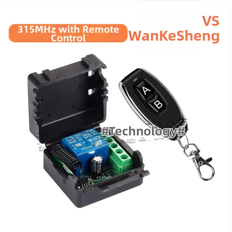 12V bezdrôtový prepínač s diaľkovým ovládaním, jednokanálový, 433 MHz, pre motory a svetlá, -30 až 60 °C