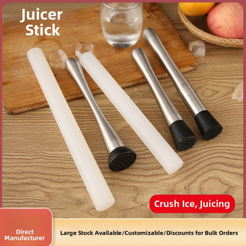 Sada kladív na ľad pre koktaily – rukoväť z nehrdzavejúcej ocele, PC kladivo a PP citrónové kladivo, 2 diely