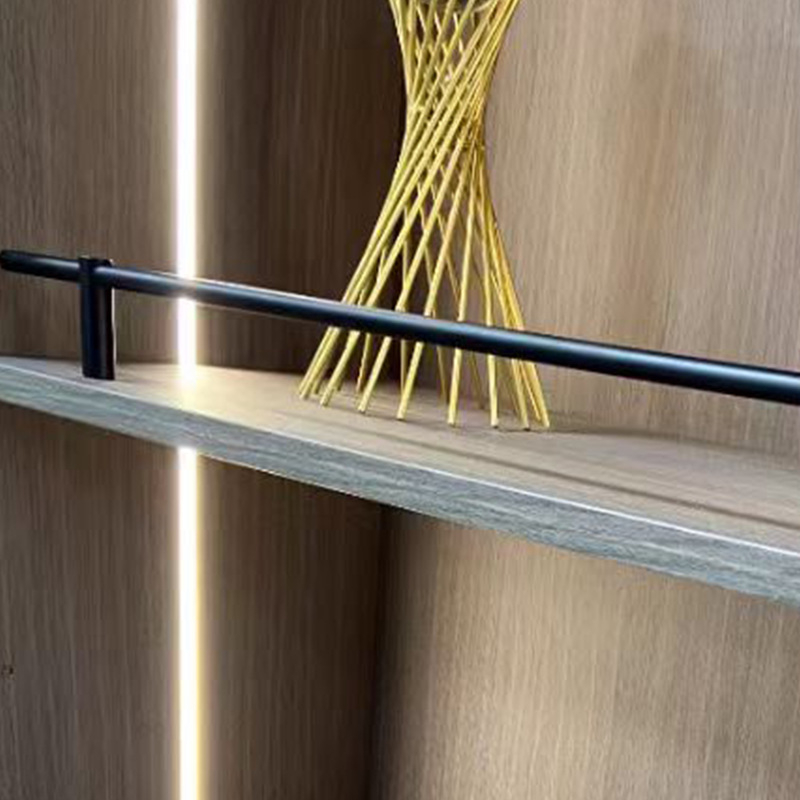 Aluminijski okrugli cijevni štitnik za garderobne ormariće – podrška šipka, rubni trak, moderan minimalistički dekorativni štap, prilagodljivi pričvrsni elementi