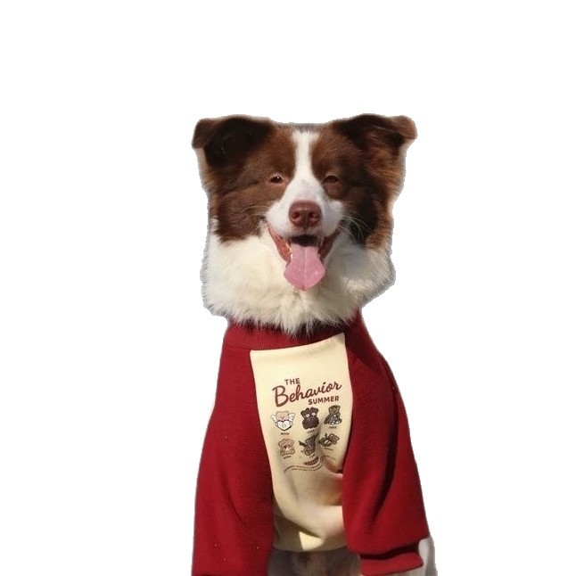 Crveni hoodie s fleeceom za velike pse – jesen/zima, za Golden Retriever, Border Collie, Labrador i German Shepherd