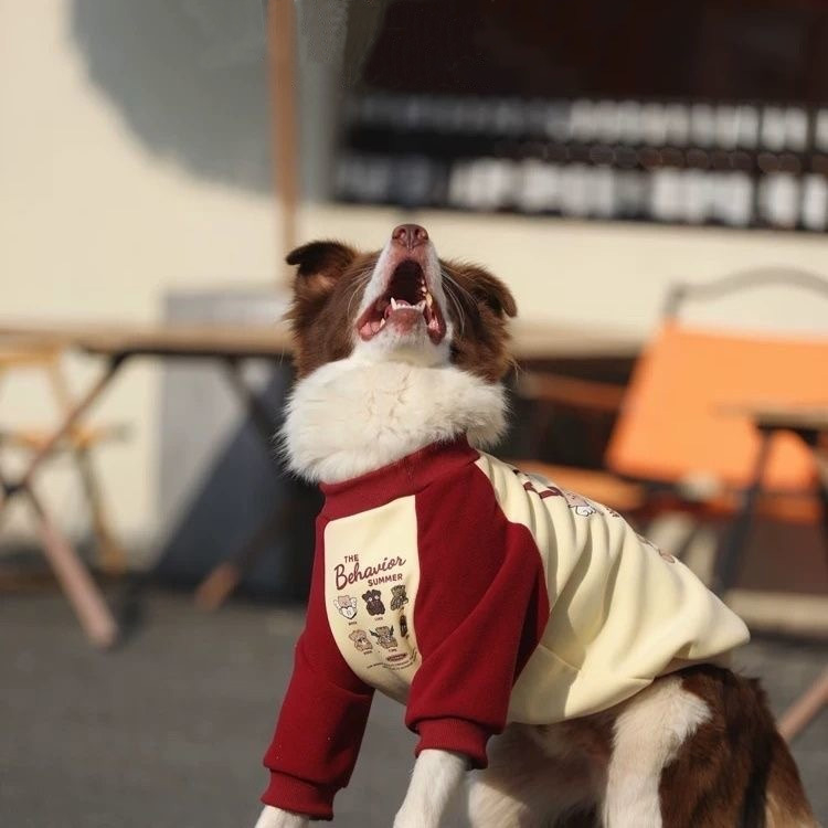 Crveni hoodie s fleeceom za velike pse – jesen/zima, za Golden Retriever, Border Collie, Labrador i German Shepherd