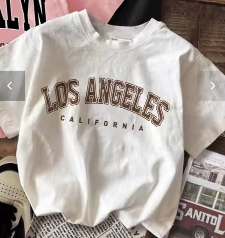 Tricou T‑shirt cu imprimeu litere (Bumbac 95%+, guler rotund, mâneci scurte, transfer termic)