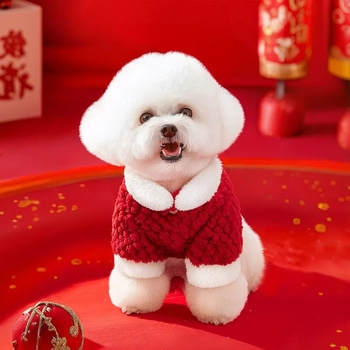 Îmbrăcăminte de iarnă pentru câini, căptușită cu fleece, stil casual sling, pentru Bichon Frisé și Schnauzer