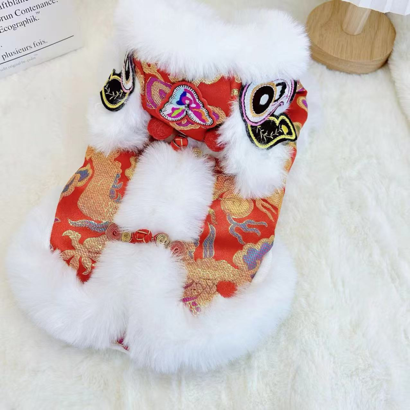 Zimska odjeća kućnih ljubimaca u kineskom stilu Tang za male pse i mačke, Teddy i Bichon