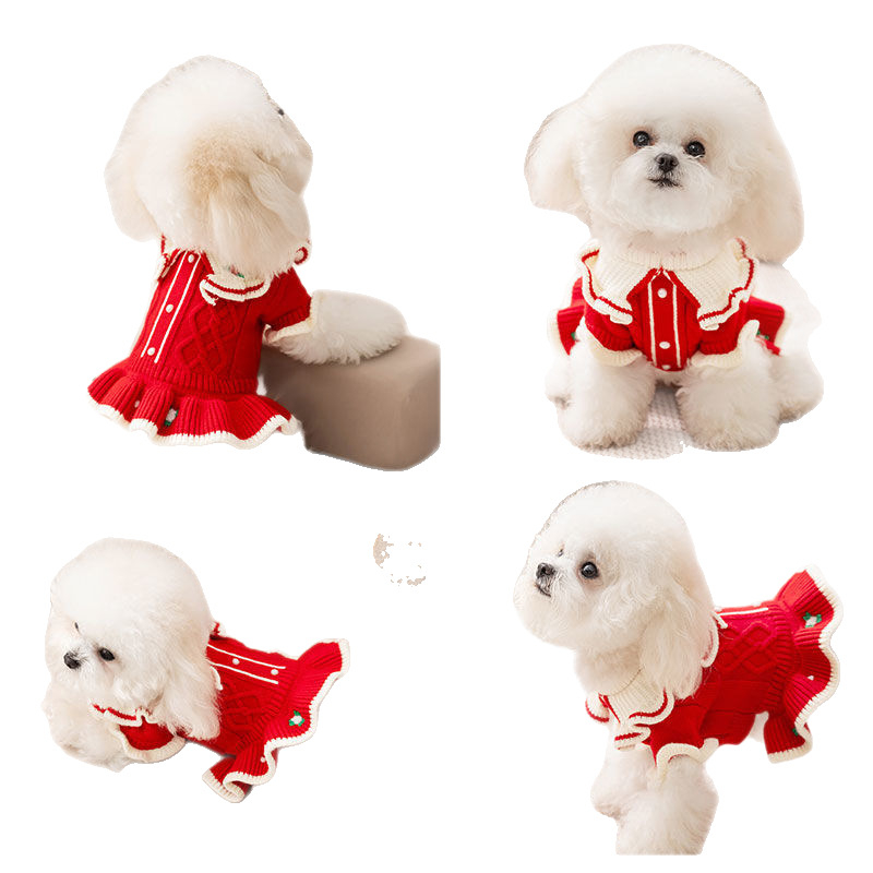 Pleteni pulover za kućne ljubimce, vuneni materijal, zimska sezona, britanski stil, branda Xiumanli