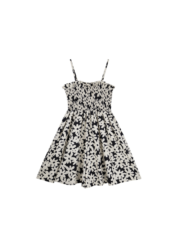 Ženski kombinezon – visok struk, široke hlače, poliester, retro cvjetni uzorak, ljeto 2024