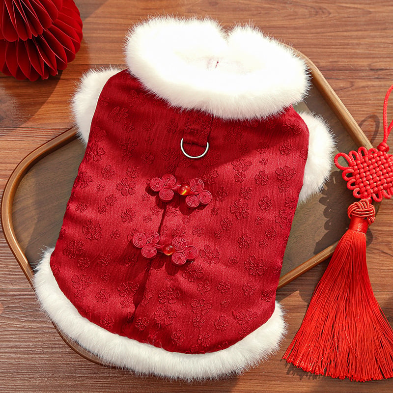 Unisex vest za kućne ljubimce od poliestera s kineskim stilom izšivanjem za zimu/jesen – SKU AL1003111838816