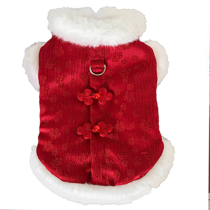 Unisex vest za kućne ljubimce od poliestera s kineskim stilom izšivanjem za zimu/jesen – SKU AL1003111838816