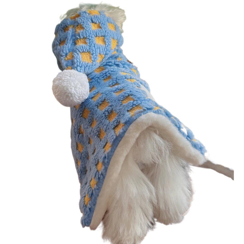 Topla teddy fleece pelerina za male pse i mačke, set pidžama i ogrtač, odjeća za štenad Bichon Frisé i mačiće, kućni pokrivač