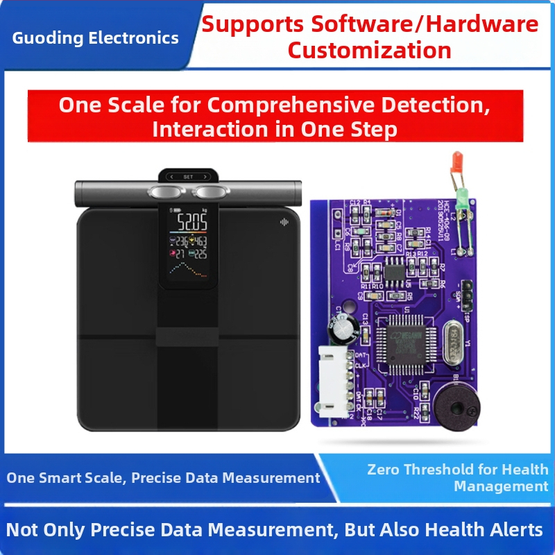 Prispôsobiteľná PCB pre inteligentnú váhu na meranie telesnej hmotnosti a telesného tuku s interakciou človek–stroje – návrh riešenia vývoja; dodacia lehota 10–30 dní; vhodné produkty: inteligentná váha na hmotnosť a tuk; aplikačné pole: inteligentná domác