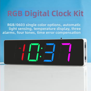 Hlasovo ovlávaný digitálny budík DIY sada s 51 MCU vývojovou doskou a LED displejom