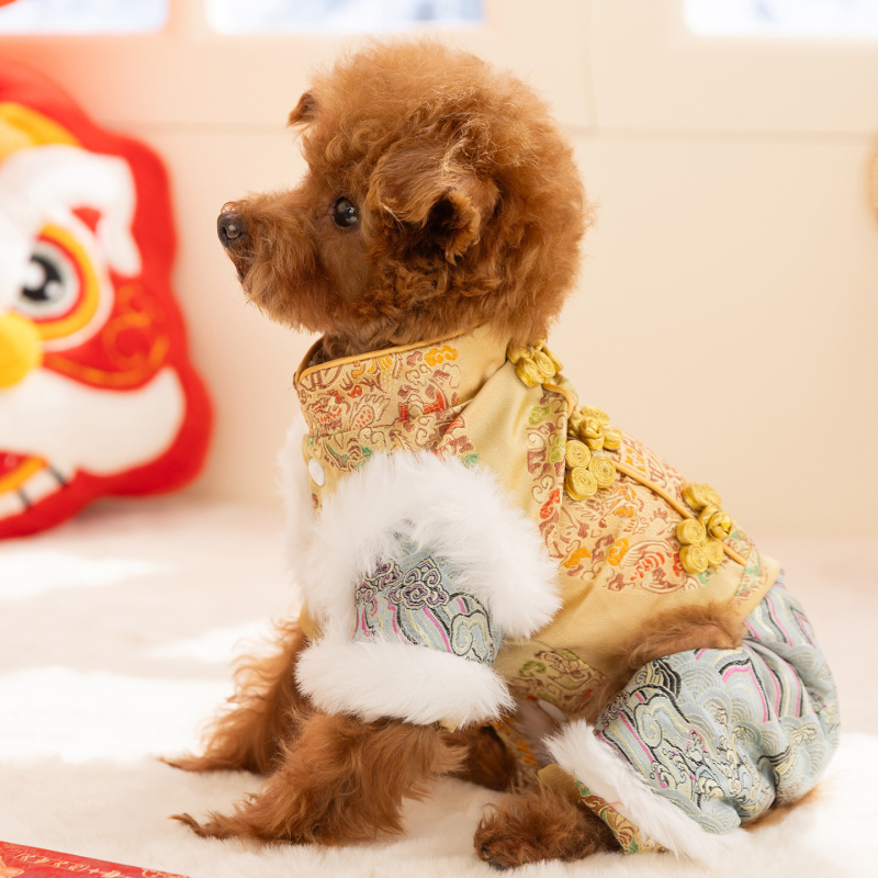 Palton din bumbac pentru animale – Hippie dog, stil chinezesc, iarnă