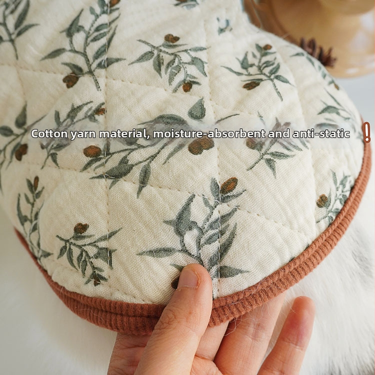 Vesta de iarnă din bumbac pentru animale de companie, fără mâneci, unisex, design floral vintage