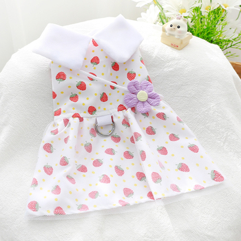 Îmbrăcăminte pentru animale de companie – Balun Pet Strawberry Tutu Skirt, Stil Prințesă, Material: Țesătură