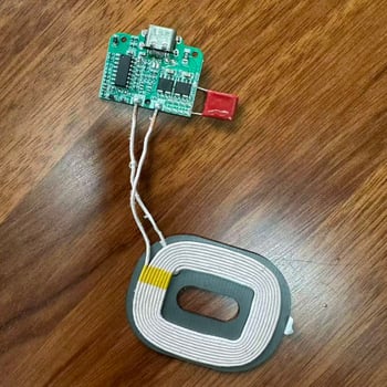 Безжичен заряден модул с Qi протокол, предавателна платка, безопасно бързо зареждане, 5W/7.5W/10W/15W, вход 5-9V 2A, модел 518