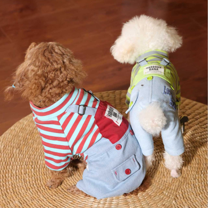 Jimmy Doll psi odjeća s prugama, casual za male pasmine — Bichon Frise i Pomeranian, flis podstava za jesen-zimu