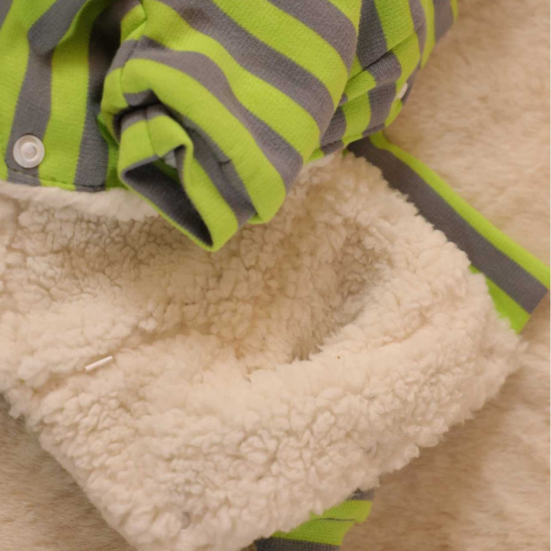 Jimmy Doll psi odjeća s prugama, casual za male pasmine — Bichon Frise i Pomeranian, flis podstava za jesen-zimu