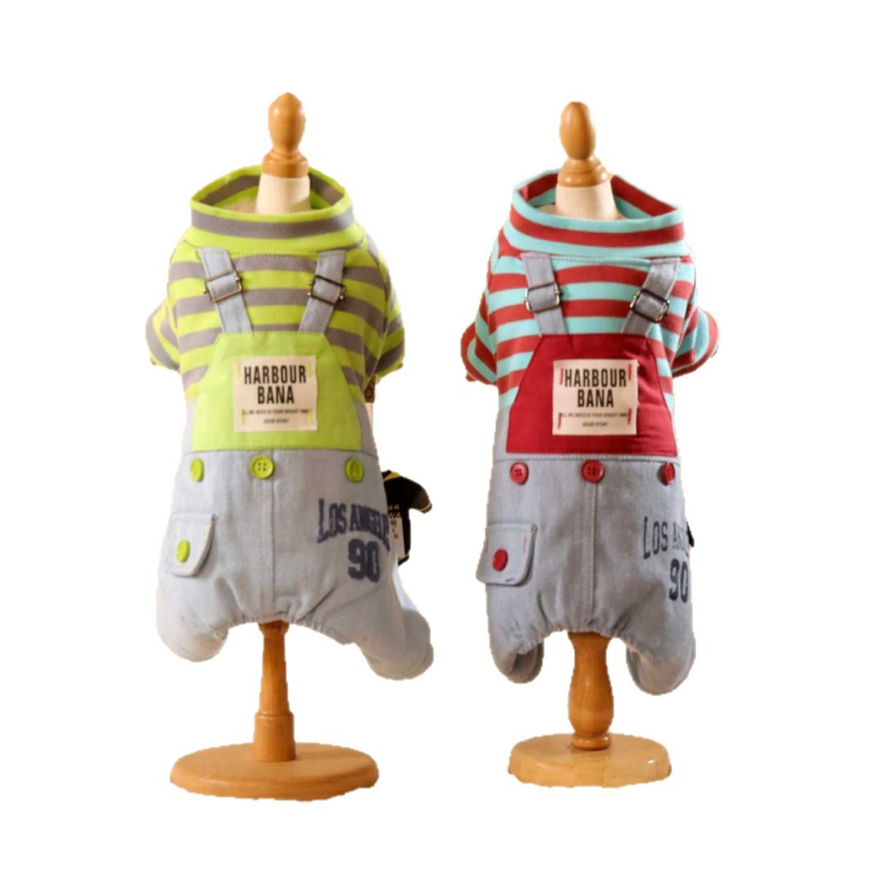 Jimmy Doll psi odjeća s prugama, casual za male pasmine — Bichon Frise i Pomeranian, flis podstava za jesen-zimu