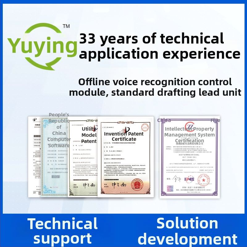 Offline modul za prepoznavanje glasa za pametni dom — Višestruka podrška jezika: engleski, japanski, korejski, ruski, kantonščina; Vodootporan, snažno smanjenje buke, offline prirodni govor; Napajanje 2.8–3.6V, niska potrošnja 1–20 mA (do 330 mA)