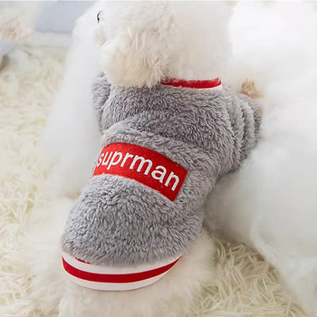 Flanel kaput za pse s appliqué šavom za male pasmine – Teddy/Bichon Frisé, jesen-zima, pliš odijelo za kućne ljubimce