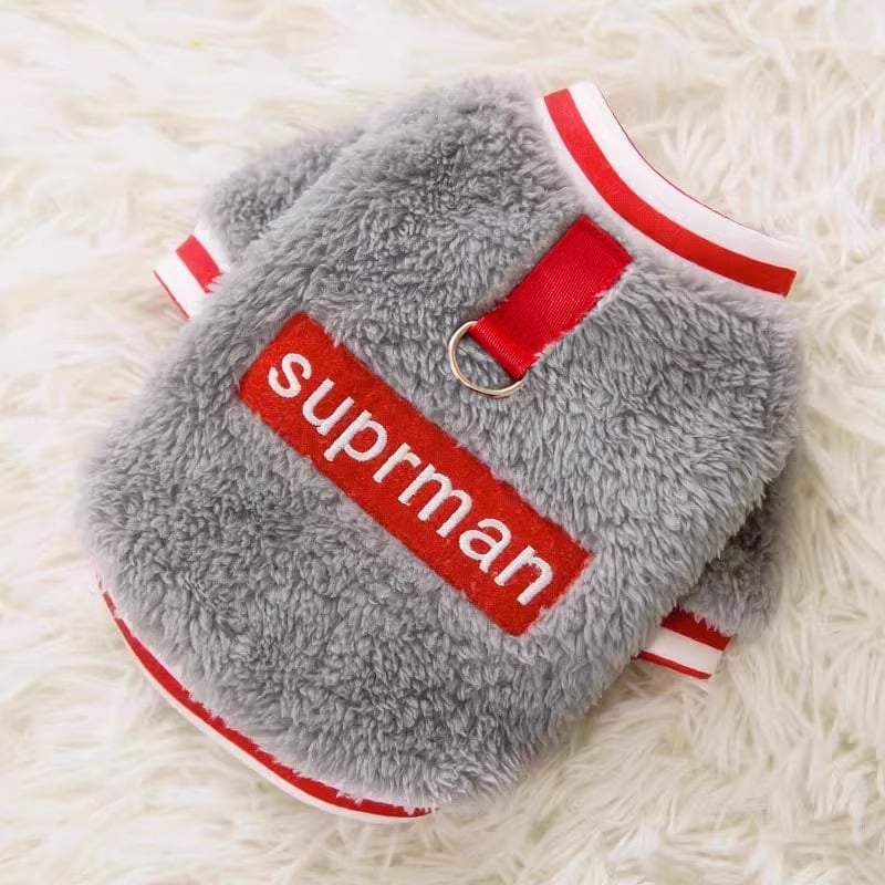 Flanel kaput za pse s appliqué šavom za male pasmine – Teddy/Bichon Frisé, jesen-zima, pliš odijelo za kućne ljubimce