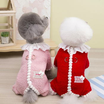 Odjeća za kućne ljubimce za male pse i mačke, baršunasti materijal, zima, četveronožni dizajn, sladak stil