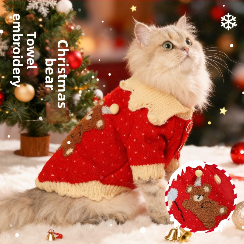 Pulover pentru animale de companie – pentru pisici și câini, anti-căderea părului, stil lejer, material: păr de căluț de mare și pluș de cerb