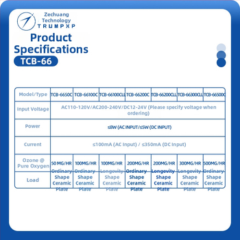 Vízfertőtlenítésre szolgáló ozongenerátor – Trumpxp Tcb-66, kereskedelmi használat, 10–20 m² lefedettség, 220V AC, ≤10W
