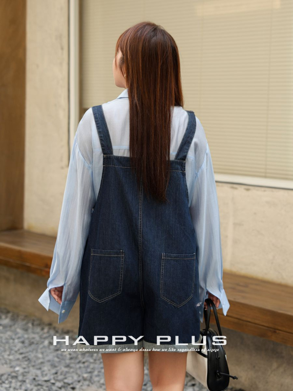 Ženske traper šortse s trakama, pamuk denim materijal, opušteni pojas, srednja duljina, tanka tkanina