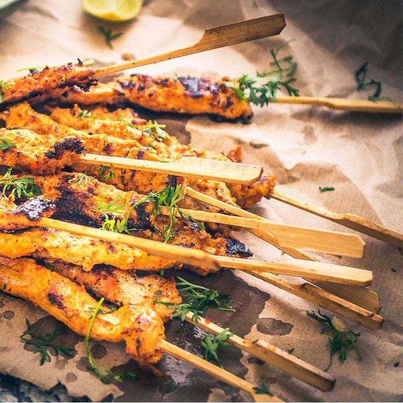 Jednokratne drvene šipke s četvrtastom glavom za kućno roštiljanje, 50 kom