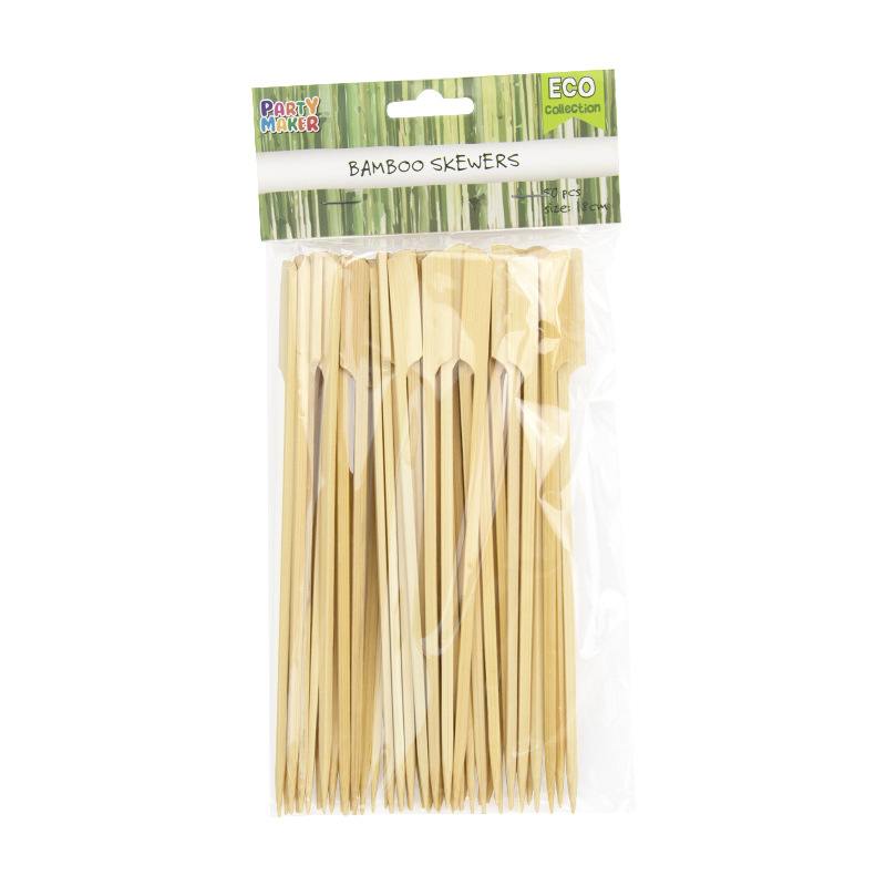 Jednokratne drvene šipke s četvrtastom glavom za kućno roštiljanje, 50 kom