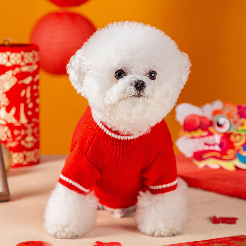 Odjeća za kućne ljubimce u kineskom stilu za jesen–zimu, svečani džemper (Teddy i Bichon)