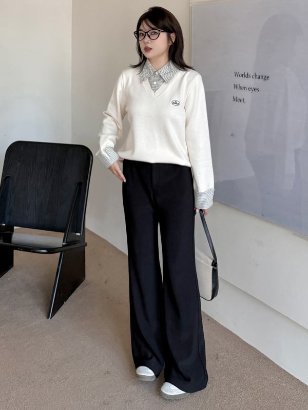 Pluszméretű női magas derekú mikroflare nadrág, rayon, 2025 tél, mikroelaszticitás, vastag anyag