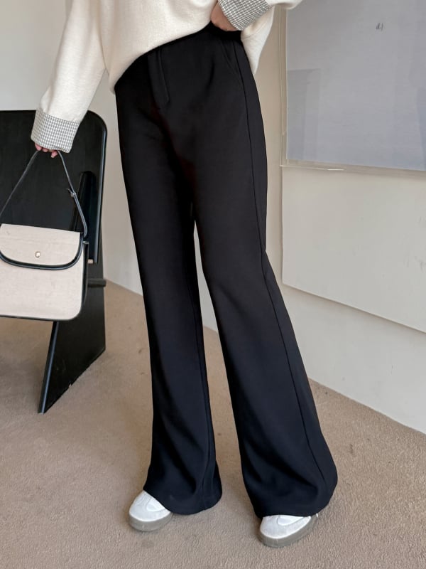 Pluszméretű női magas derekú mikroflare nadrág, rayon, 2025 tél, mikroelaszticitás, vastag anyag