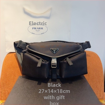 Muška crossbody torbica za prsa od najlona s kožnim detaljima, s jednim remenom, emajl kopčom, svakodnevna i svestrana