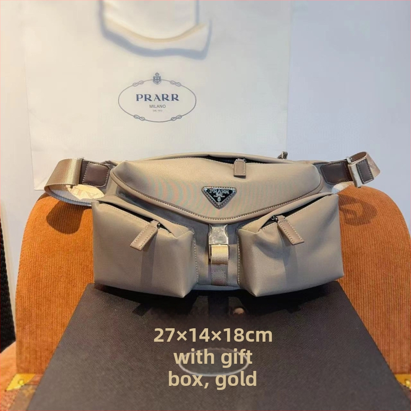 Muška crossbody torbica za prsa od najlona s kožnim detaljima, s jednim remenom, emajl kopčom, svakodnevna i svestrana