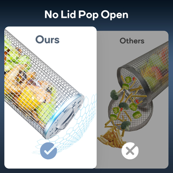 Lan qiaoying Nehrđajući čelični kružni cilindrični mrežni koš za roštilj — višenamjenska mreža za roštilj, jednostavno čišćenje, otporan na hrđu