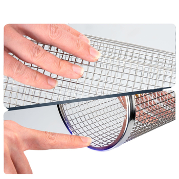 Lan qiaoying Nehrđajući čelični kružni cilindrični mrežni koš za roštilj — višenamjenska mreža za roštilj, jednostavno čišćenje, otporan na hrđu