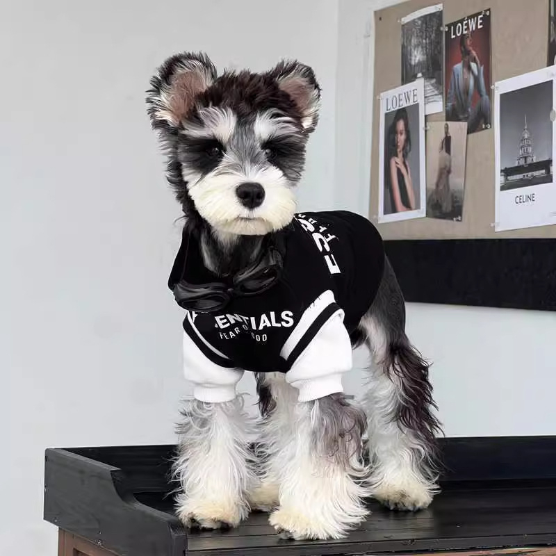 Odjeća za pse za Šnaucer, Teddy i Pomeranac — debeli plišani filc za jesen/zimu, dvodijelni izgled, topla odjeća za štenad