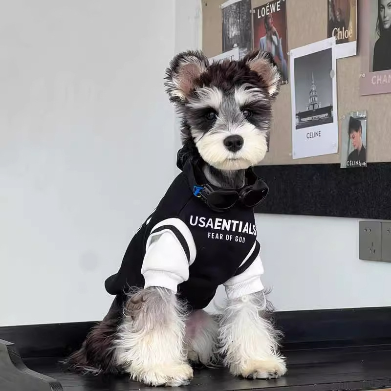 Odjeća za pse za Šnaucer, Teddy i Pomeranac — debeli plišani filc za jesen/zimu, dvodijelni izgled, topla odjeća za štenad