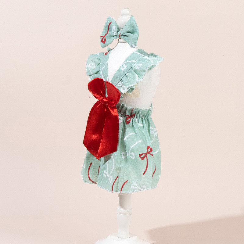 Fustă pentru animale de companie cu buline, pentru câini și pisici, rochie de seară pentru pisică, amestec bumbac-poliester