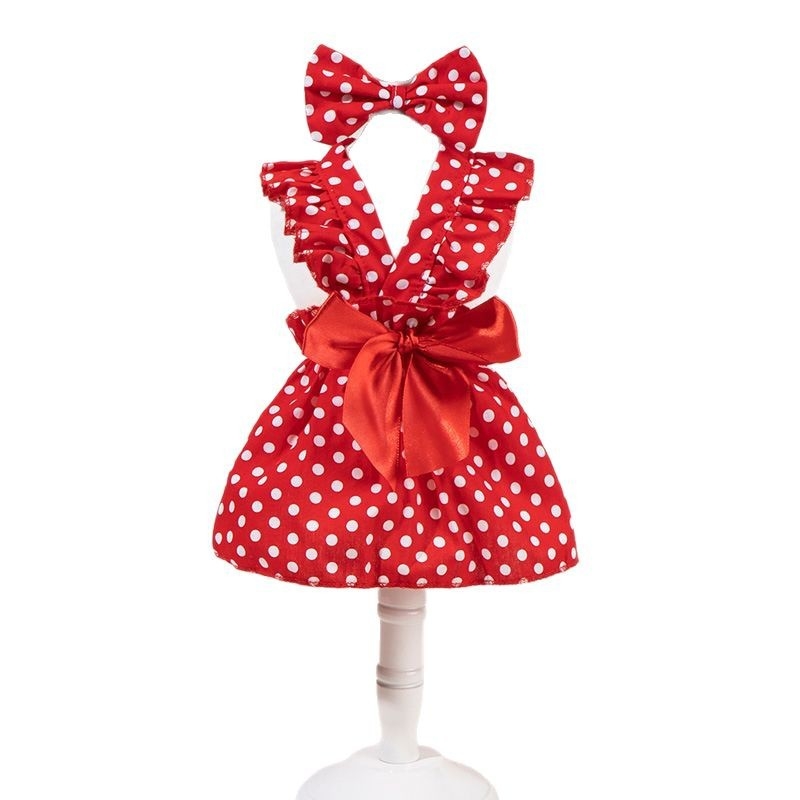 Fustă pentru animale de companie cu buline, pentru câini și pisici, rochie de seară pentru pisică, amestec bumbac-poliester