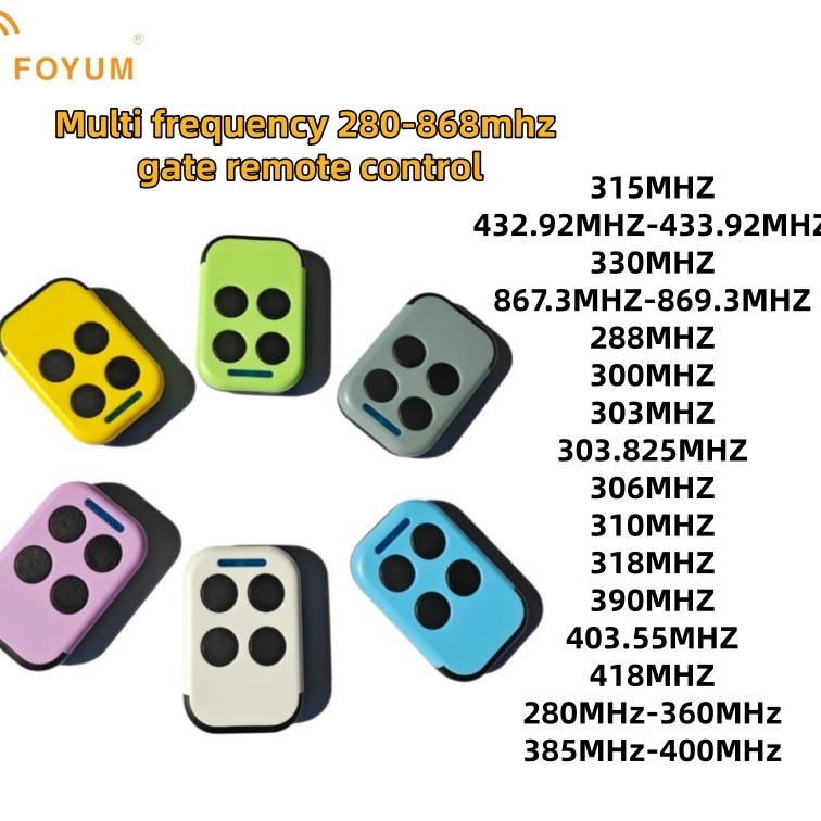Foyum univerzalni daljinski upravljač za garažna vrata – bežični, 280-868MHz, dvostruki nadzor, bez kabela, CE potvrda
